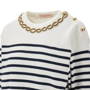 Sale Striped cotton sweater with Knitwear