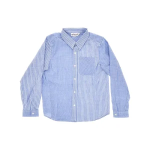 Hot Striped patchwork cotton shirt Kids/BOY Clothing