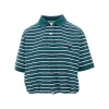 Online Striped piquet cropped polo shirt Tops