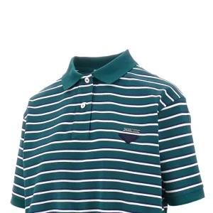 Online Striped piquet cropped polo shirt Tops