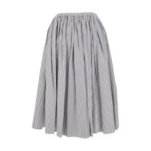 Outlet Striped poplin midi skirt Skirts