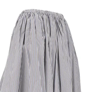 Outlet Striped poplin midi skirt Skirts