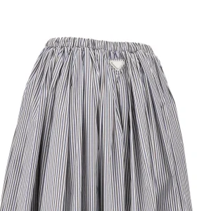 Outlet Striped poplin midi skirt Skirts