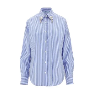 Online Striped shirt with crystals embroidery Shirts