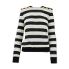 Outlet Striped sweater with padded shoulders Knitwear