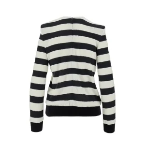 Outlet Striped sweater with padded shoulders Knitwear