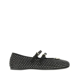 New Suede leather ballet flats with rhinestones Flat Shoes