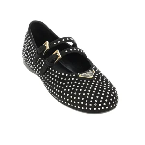 New Suede leather ballet flats with rhinestones Flat Shoes