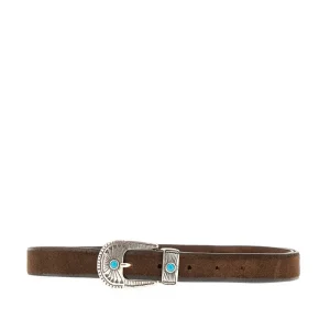 Hot Suede leather belt with embellished buckle Belts