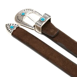 Hot Suede leather belt with embellished buckle Belts