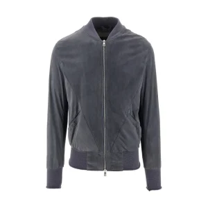 Best Suede leather blouson jacket Outerwear