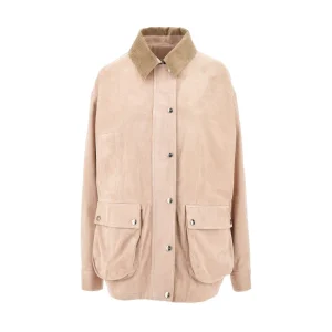 Hot Suede leather parka jacket Outerwear