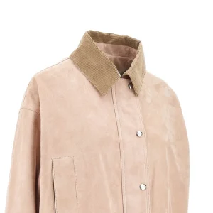 Hot Suede leather parka jacket Outerwear