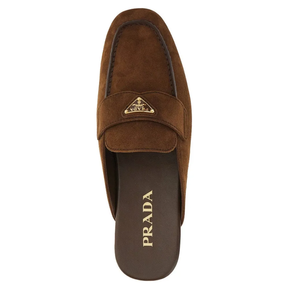 suede_leather_sabot_with__3.webp Fashion Suede leather sabot with triangle logo Flat Shoes