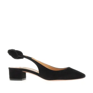 New Suede leather 'Very Bow Tie' slingback pumps Heeled Shoes