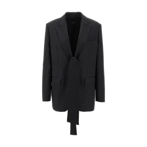 Outlet Techno wool blazer jacket with satin collar Jackets