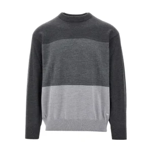 Online Three-shade wool sweater Knitwear
