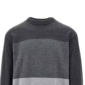 Online Three-shade wool sweater Knitwear