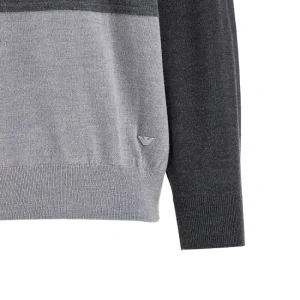 Online Three-shade wool sweater Knitwear