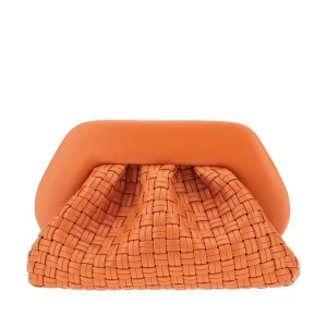 Outlet Tia' micro weaved vegan leather clutch Clutches