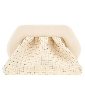 Outlet Tia' micro weaved vegan leather clutch Clutches