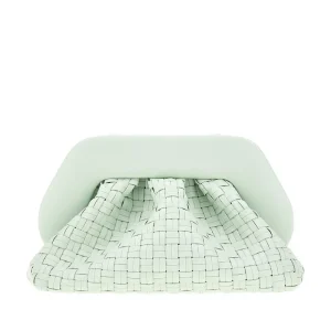 Outlet Tia' micro weaved vegan leather clutch Clutches