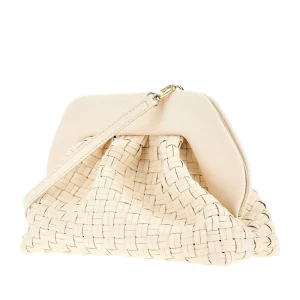 Outlet Tia' micro weaved vegan leather clutch Clutches