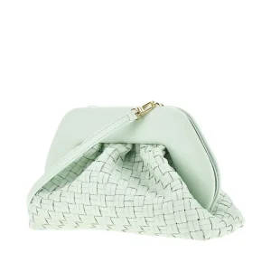 Outlet Tia' micro weaved vegan leather clutch Clutches