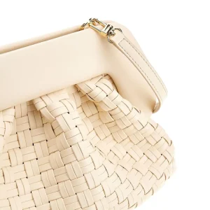 Outlet Tia' micro weaved vegan leather clutch Clutches