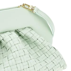 Outlet Tia' micro weaved vegan leather clutch Clutches