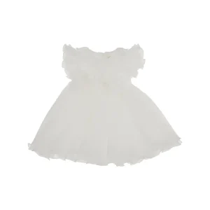 New Tulle mini dress with floral brooches Kids Clothing