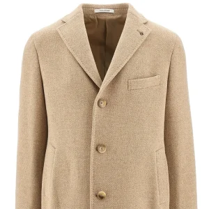 Outlet Tweed single-breasted coat Outerwear