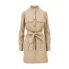 Fashion Twill safari midi dress Dresses