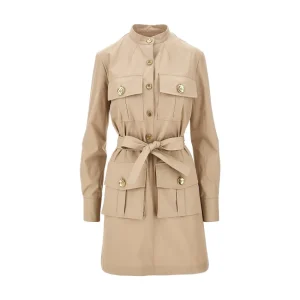 Fashion Twill safari midi dress Dresses