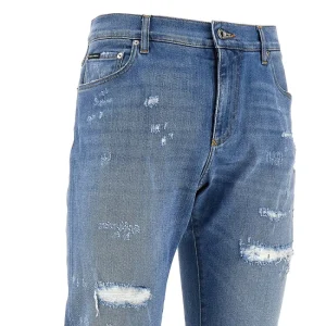 Discount Used-effect denim Slim Fit jeans Jeans
