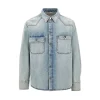 Online V Detail denim shirt Shirts