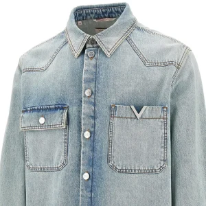 Online V Detail denim shirt Shirts
