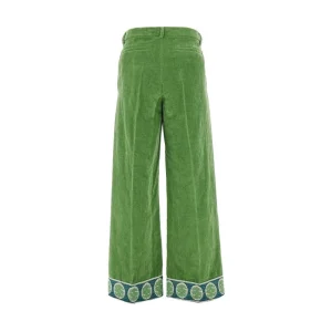 Hot Velvet pants with jacquard trims Pants And Shorts