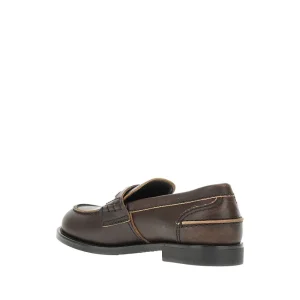 Hot Vintage effect leather Penny Loafers Loafers