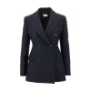 Outlet Viscose and linen double-breasted jacket Jackets