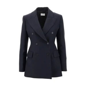 Outlet Viscose and linen double-breasted jacket Jackets