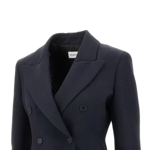 Outlet Viscose and linen double-breasted jacket Jackets