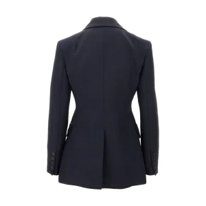 Outlet Viscose and linen double-breasted jacket Jackets