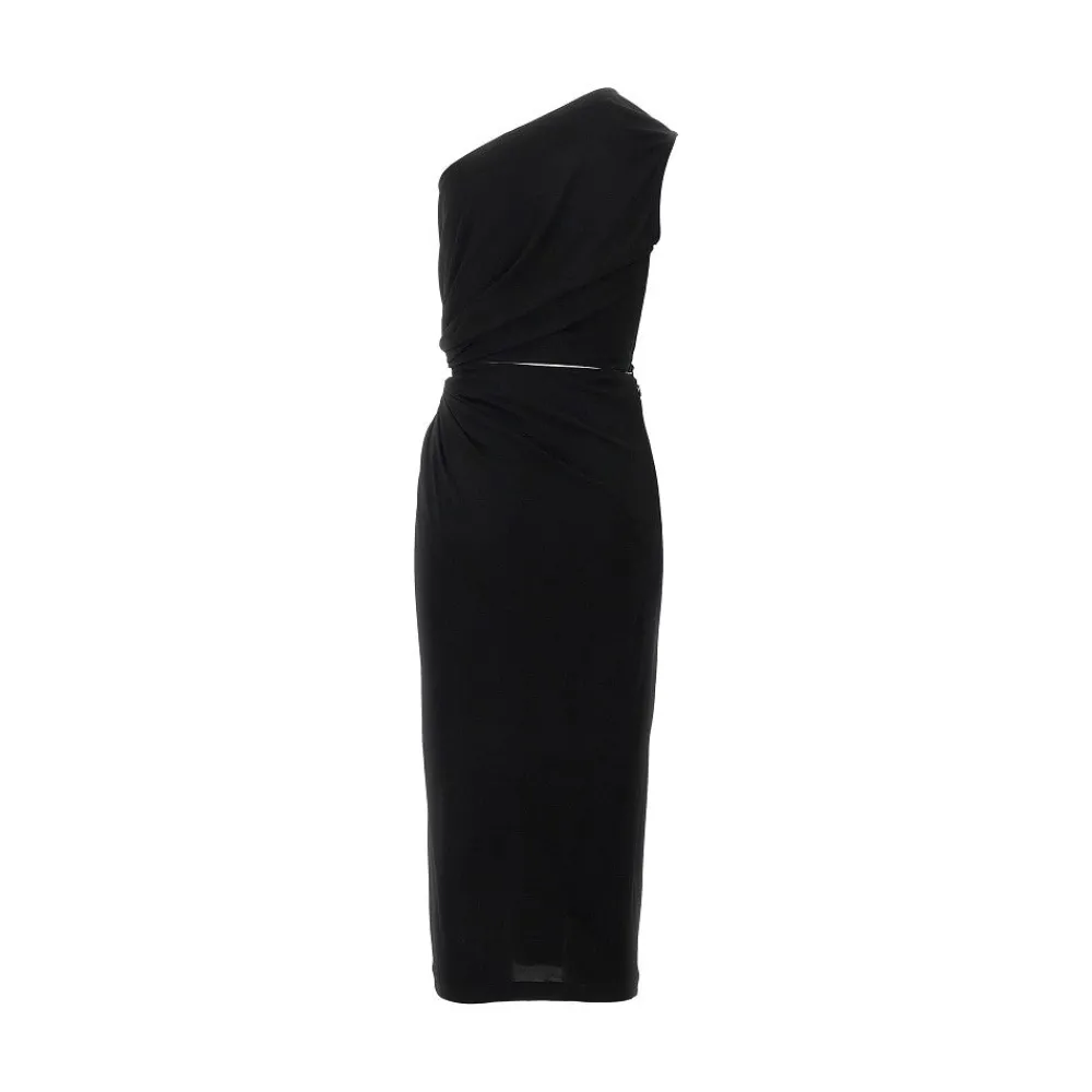 viscose_jersey_midi_dress_2.webp Online Viscose jersey midi dress with buckle Dresses