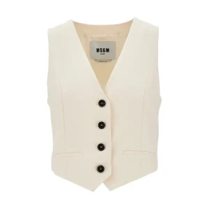 Sale Viscose-blend single-breasted vest Jackets