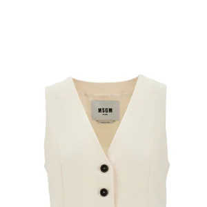 Sale Viscose-blend single-breasted vest Jackets