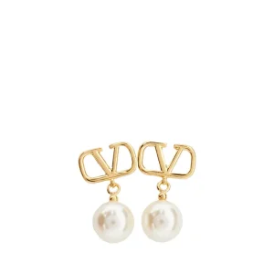 Sale VLogo Signature' earrings with pearls Jewelry And Watches
