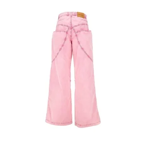 Fashion Washed-out denim baggy pants Pants And Shorts