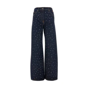 Discount Wide-leg jeans with multicoloured studs Jeans