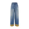 Best Wide-lrg jeans with jacquard hem Jeans